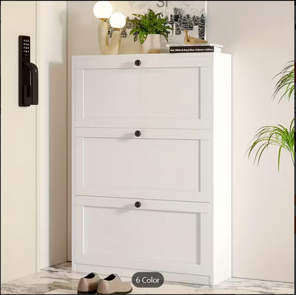 Shoe Cabinet with 3 Flip Drawers & Adjustable Shelf