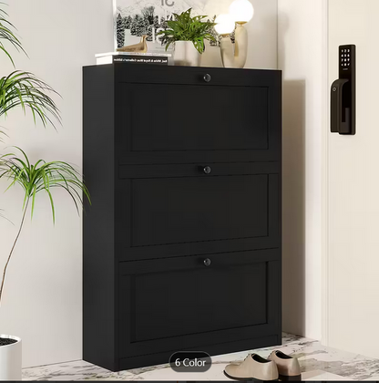 Shoe Cabinet with 3 Flip Drawers & Adjustable Shelf