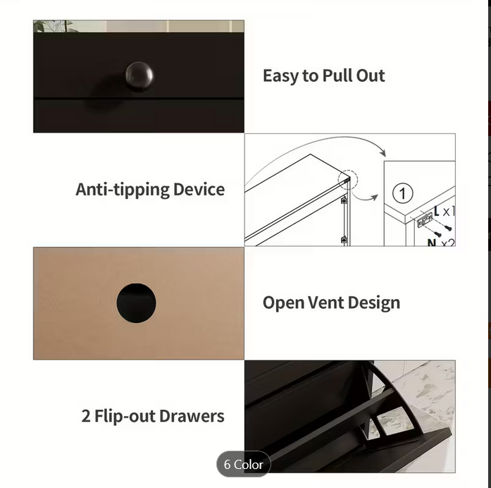 Shoe Cabinet with 3 Flip Drawers & Adjustable Shelf